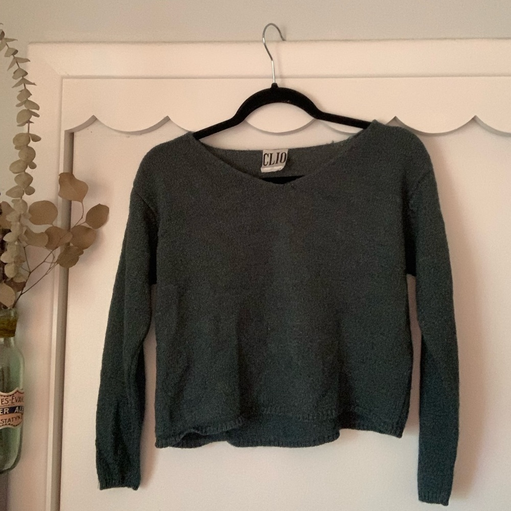Vintage Clio cropped green sweater